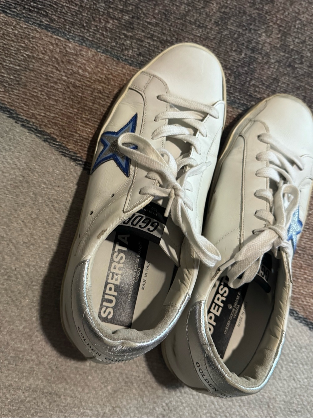 Golden Goose Superstar Distressed Glittered Leather Sneakers 39 - Picture 4 of 5